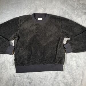 Rag & Bone Sherpa Chunky Crewneck Sweater Women's Small Textured Black Knit Cozy